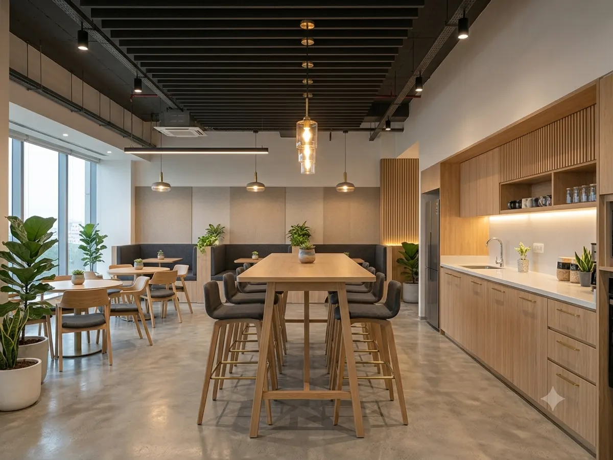 Office cafeteria and breakout area